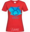 Women's T-shirt Taurus blue paints red фото