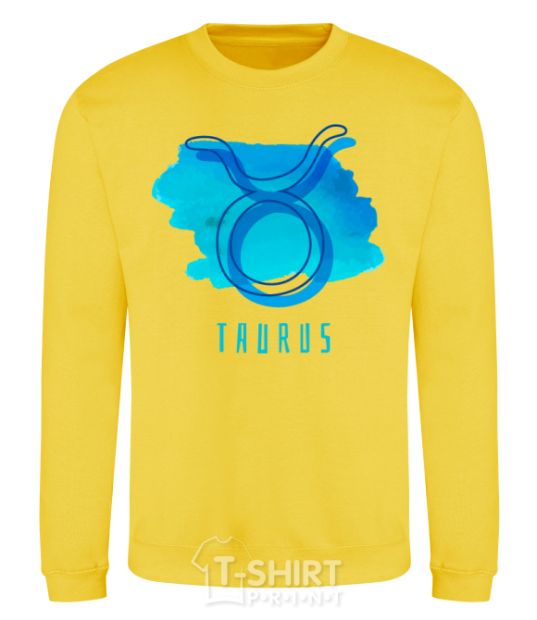 Sweatshirt Taurus blue paints yellow фото