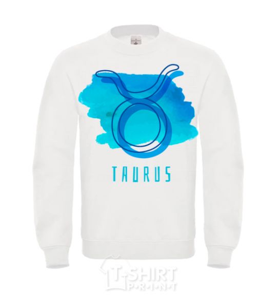 Sweatshirt Taurus blue paints White фото