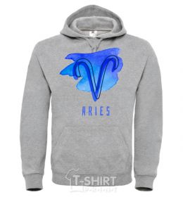 Men`s hoodie Aries paints sport-grey фото