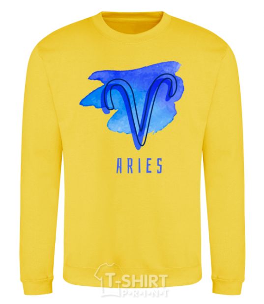 Sweatshirt Aries paints yellow фото