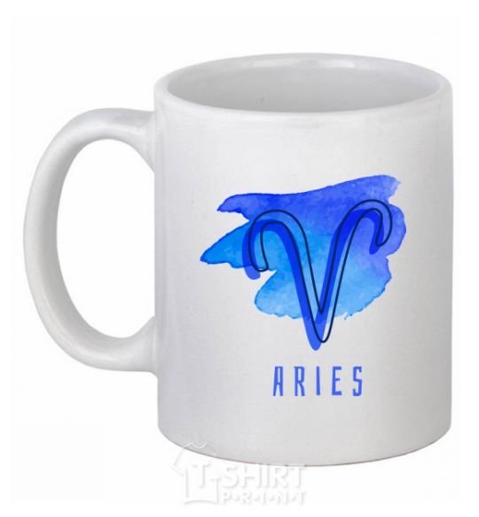 Ceramic mug Aries paints White фото