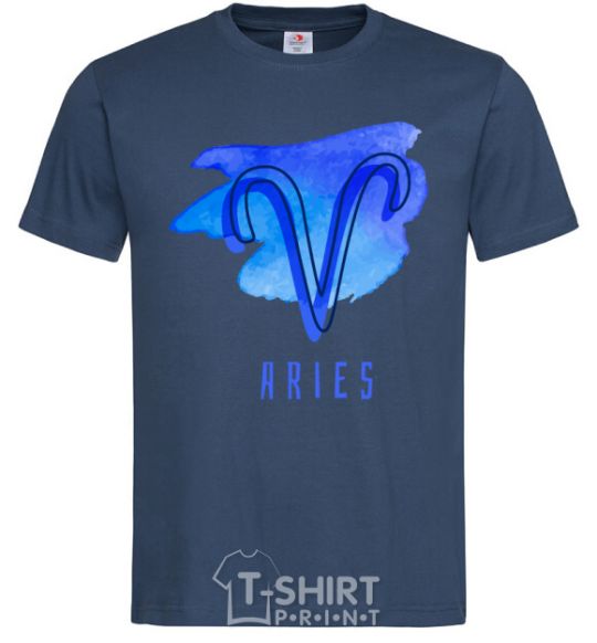 Men's T-Shirt Aries paints navy-blue фото