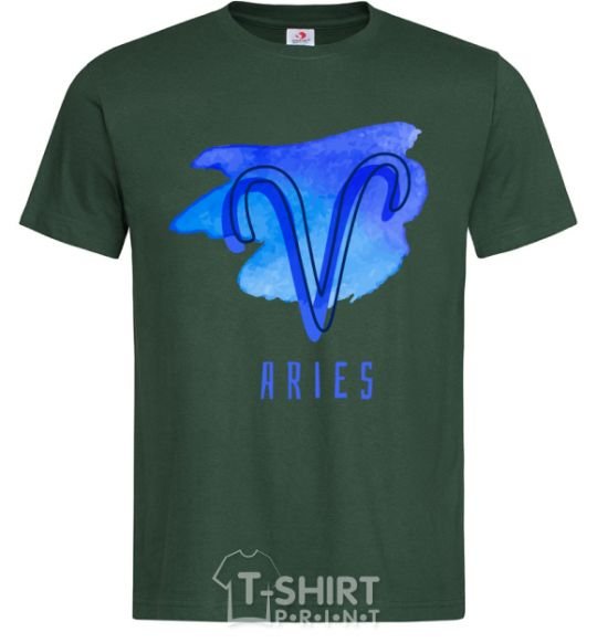Men's T-Shirt Aries paints bottle-green фото
