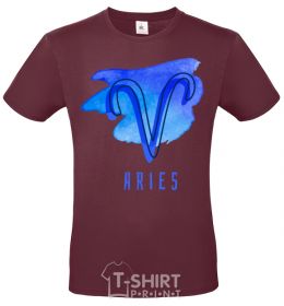 Men's T-Shirt Aries paints burgundy фото