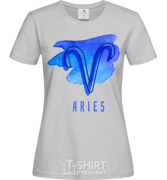 Women's T-shirt Aries paints grey фото