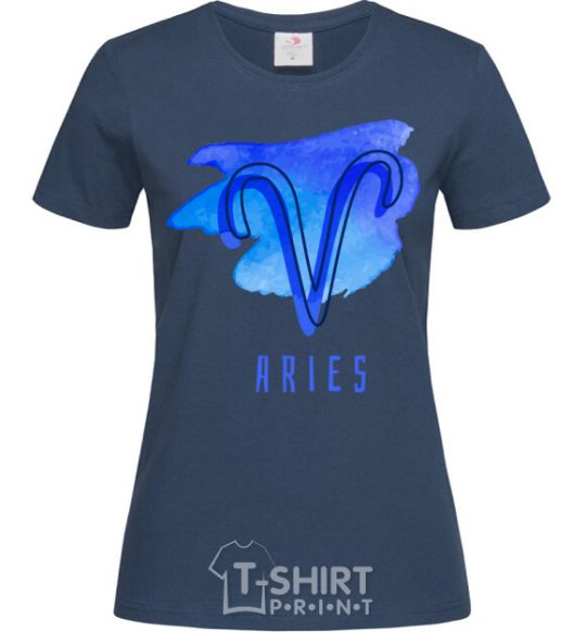 Women's T-shirt Aries paints navy-blue фото