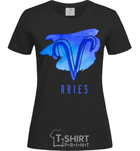 Women's T-shirt Aries paints black фото