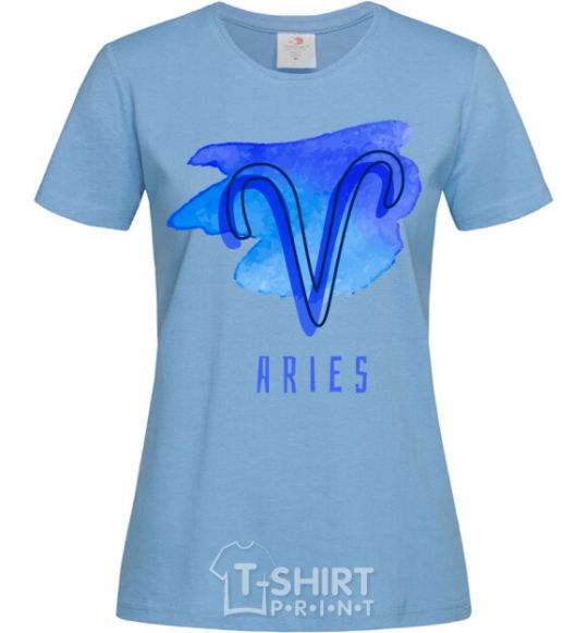 Women's T-shirt Aries paints sky-blue фото