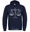 Men`s hoodie White scales navy-blue фото