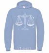 Men`s hoodie White scales sky-blue фото