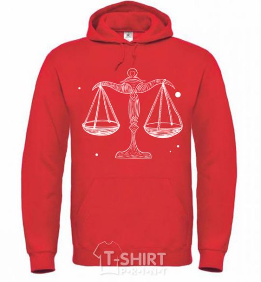 Men`s hoodie White scales bright-red фото