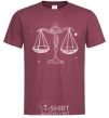 Men's T-Shirt White scales burgundy фото