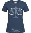 Women's T-shirt White scales navy-blue фото