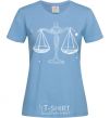 Women's T-shirt White scales sky-blue фото