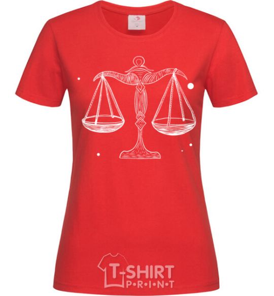 Women's T-shirt White scales red фото