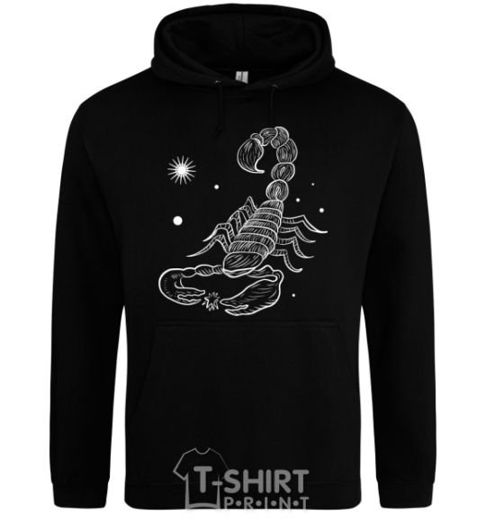 Men`s hoodie Scorpio white black фото