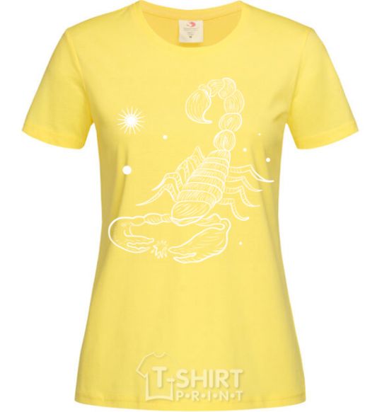 Женская футболка Скорпион белый Лимонный фото
