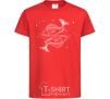 Kids T-shirt Pisces zodiac sign white red фото