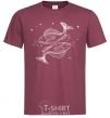 Men's T-Shirt Pisces zodiac sign white burgundy фото