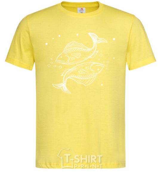 Мужская футболка Рыбы белые Лимонный фото