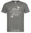 Men's T-Shirt Pisces zodiac sign white dark-grey фото