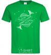 Men's T-Shirt Pisces zodiac sign white kelly-green фото