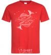 Men's T-Shirt Pisces zodiac sign white red фото