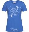 Women's T-shirt Pisces zodiac sign white royal-blue фото