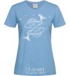 Женская футболка Рыбы белые Голубой фото
