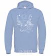 Men`s hoodie Taurus white sky-blue фото