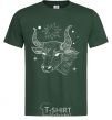 Men's T-Shirt Taurus white bottle-green фото