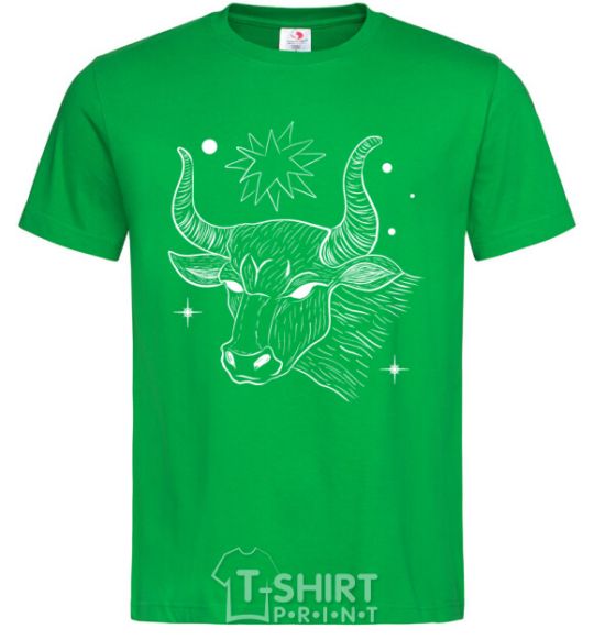 Men's T-Shirt Taurus white kelly-green фото