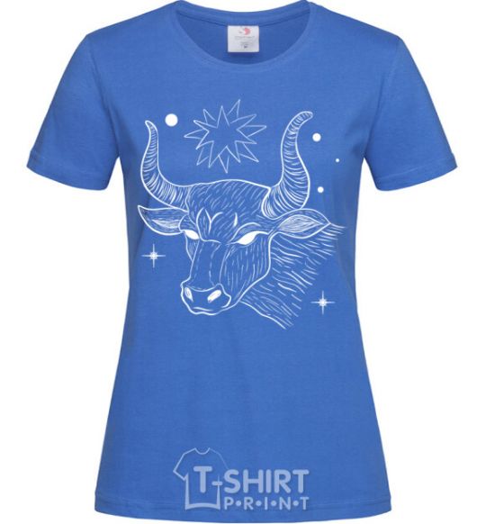 Women's T-shirt Taurus white royal-blue фото