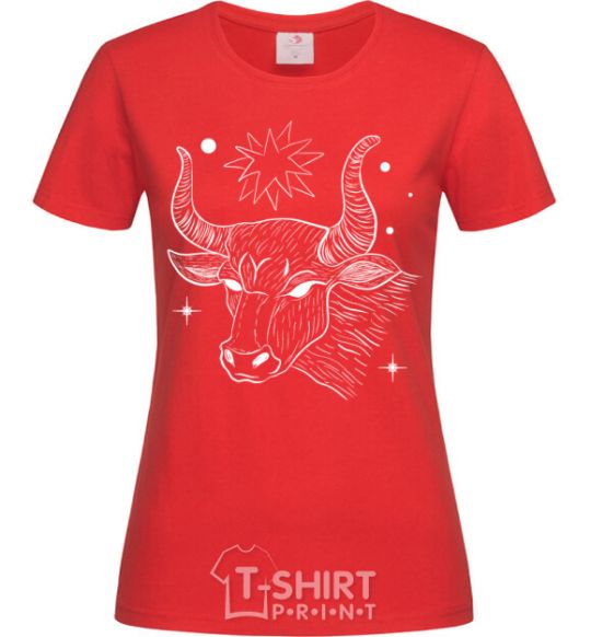 Women's T-shirt Taurus white red фото