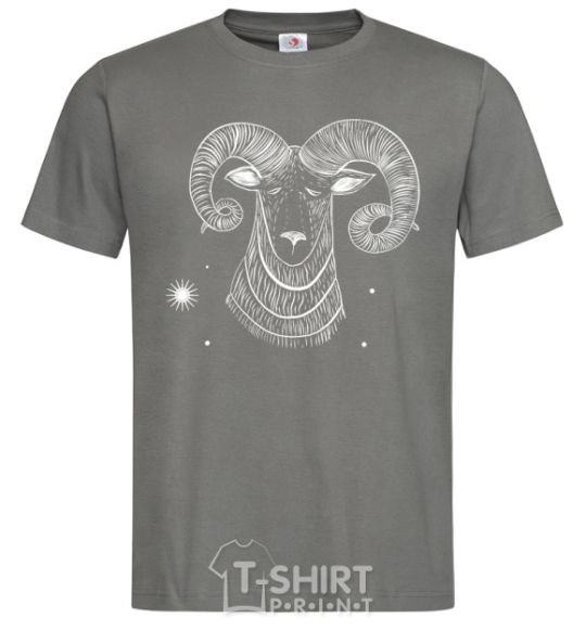 Men's T-Shirt Aries white dark-grey фото