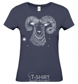 Women's T-shirt Aries white navy-blue фото