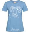 Women's T-shirt Aries white sky-blue фото