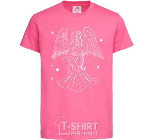Детская футболка Дева белая Ярко-розовый фото