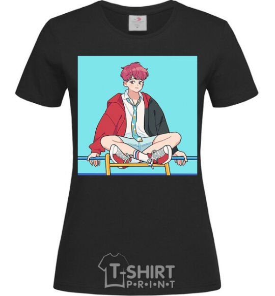 Women's T-shirt Chongguk anime art black фото