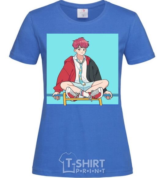 Women's T-shirt Chongguk anime art royal-blue фото