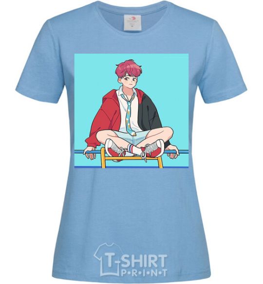 Women's T-shirt Chongguk anime art sky-blue фото