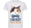 Kids T-shirt I am busy right meow White фото