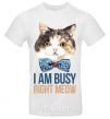 Men's T-Shirt I am busy right meow White фото