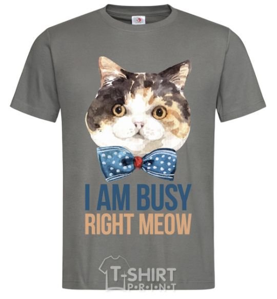 Men's T-Shirt I am busy right meow dark-grey фото
