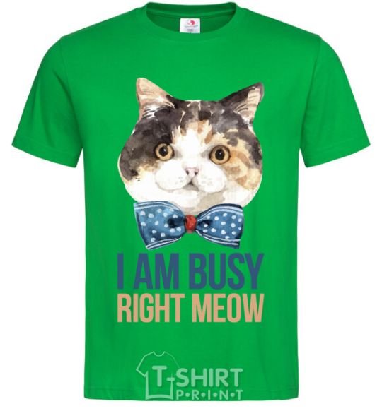 Men's T-Shirt I am busy right meow kelly-green фото