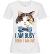 Женская футболка I am busy right meow Белый фото