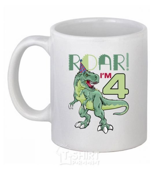 Чашка керамическая Roar i'm 4 Белый фото