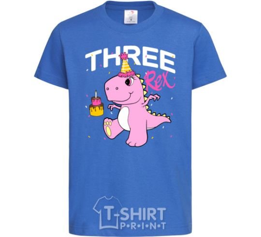 Kids T-shirt Three Rex royal-blue фото