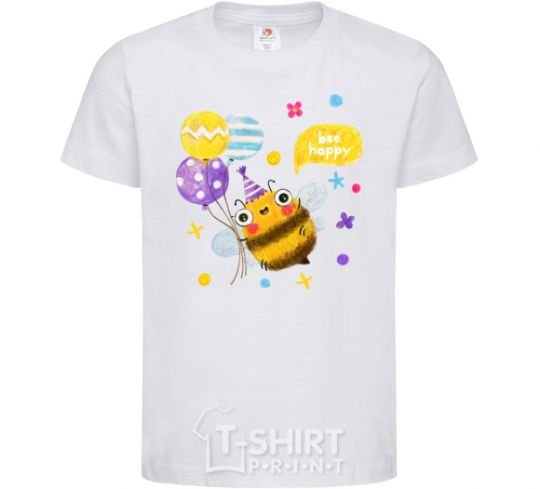 Kids T-shirt Bee happy White фото